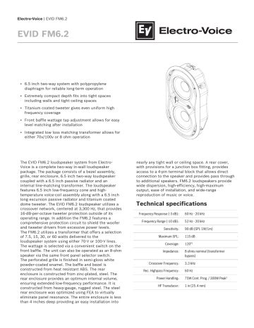 Electro-Voice EVID FM6.2 Manual pdf manual